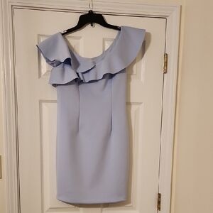 Elegant Blue Ruffle Dress